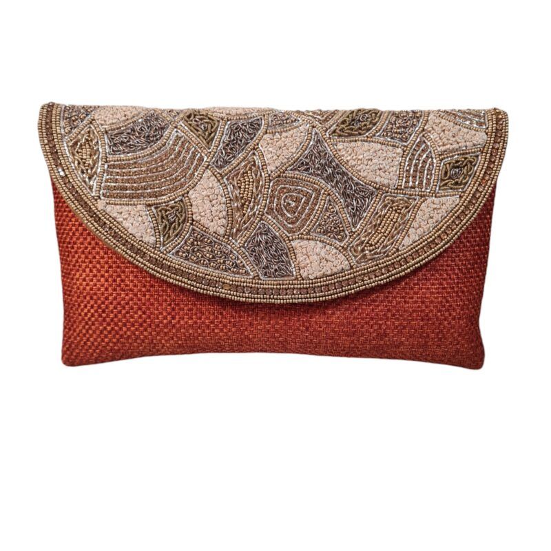 BOLSO CLUTCH DORADO Y NEGRO