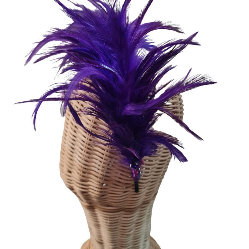 DIADEMA DE PLUMAS MORADA